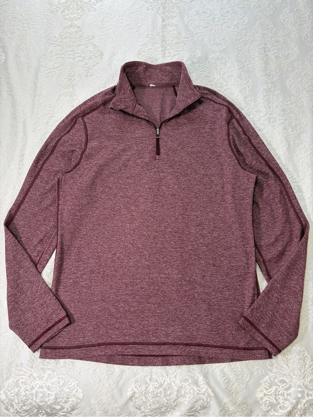 Lululemon Surge Warm 1/2 Zip Long Sleeve Pullover Heathered Cassis Large -No Tag - Picture 3 of 10